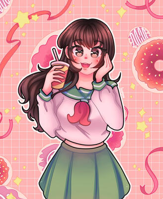 &quot;Donut Kagome&quot; (2022) Digital Illustration. Fan Art.